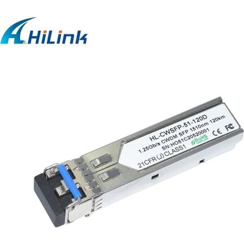 Hilink 2020 1.25Gb/s CWDM SFP 1470--1610 nm 120km Transceiver minimum optical link budget 32dB