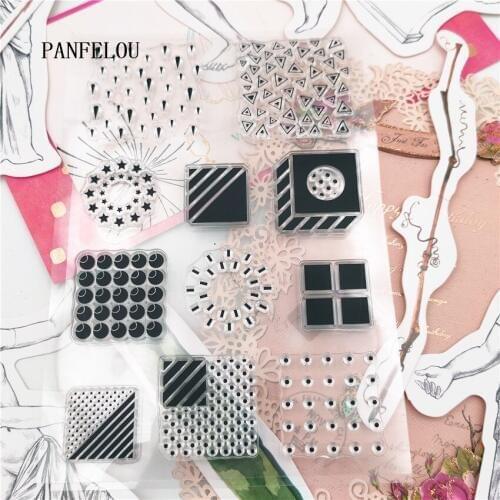 PANFELOU 11*16cm Geometry square Transparent Silicone Rubber Clear Stamps cartoon Scrapbooking/DIY Easter wedding album