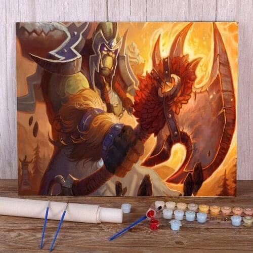World Of Warcraft Coloring By Numbers Painting Complete Kit Oil Paints 40*50 Painting On Canvas Wall Paintings For Handicraft