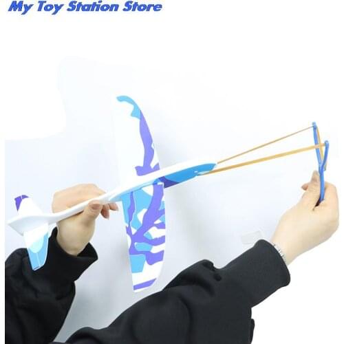 30 x 28cm New 1pc DIY Foam Glider Slingshot Airplane Model Toys for Children Boys Outdoor Interactive Game