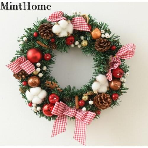 Christmas Wreath 25/35/45CM Mall Hotel Bow Christmas Decoration christmas decorations for home outdoor