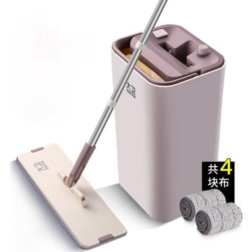 Microfibre Magic Mop Wash Dry Handle with Bucket Aluminium Spin Lazy Rectangle Mop Floor Limpieza Hogar Home Cleaning DG50TB