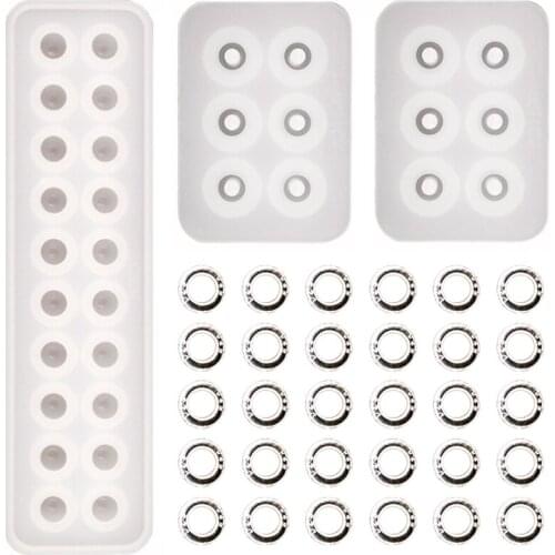 X7YC 1 Set Resin Silicone Molds for Round Shape Jewelry Casting for Resin Jewelry Craft Earring Bracelet Bead Jewelry Making