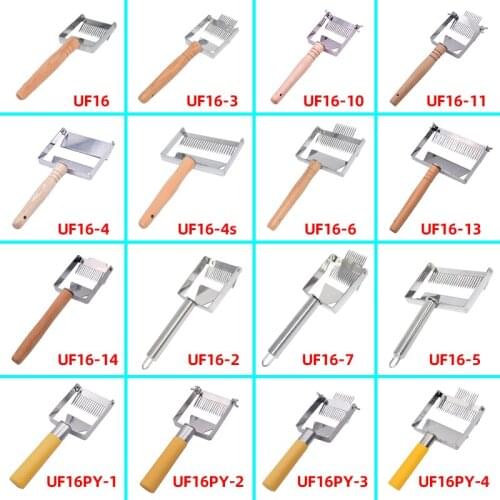 Stainless Steel Honey Uncapping Fork Scraper Honey Cutter Beehive Honeycomb Scraper Wooden Handle Uncapping Fork Shovel