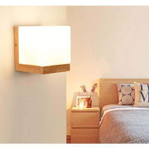 Modern Wood Wall Lights Bedroom Wall lamp Hallway Wandlamp Bedside Fixtures light Home LED Lighting sconce Vintage Wall lamps