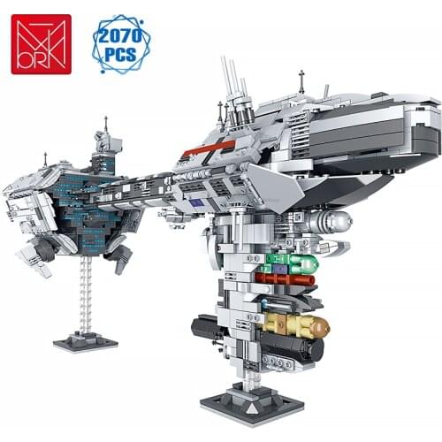 Technical Ideas Expert Spaceship Building Blocks Famous Movie Warship Escort Brick DIY Toys for Friends Adult Birthday Gift