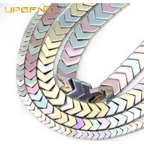 UPGFNK Natural Stone Light Purple Arrow Shape Hematite Spacer Loose Beads For Jewelry Making DIY Bracelet Accessories 4/6/8/10mm