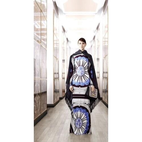 Party Dresses Women Summer Dress 2017 High Quality Fashion Elegant Print Ultra Long Paragraph of Knitted Elastic One-piece Dress