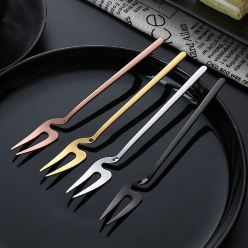 Stainless Steel Fruit Forks Small Size Pickle Forks Cocktail Salad Dessert Cake Forks Tableware for Banquet Party Seafood Dinner