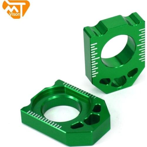 Motorcycle CNC Rear Chain Adjuster Axle Block For KAWASAKI KX 125 250 KX 250F 450F KLX 450R KLX450R KX250F KX125 2003-2015