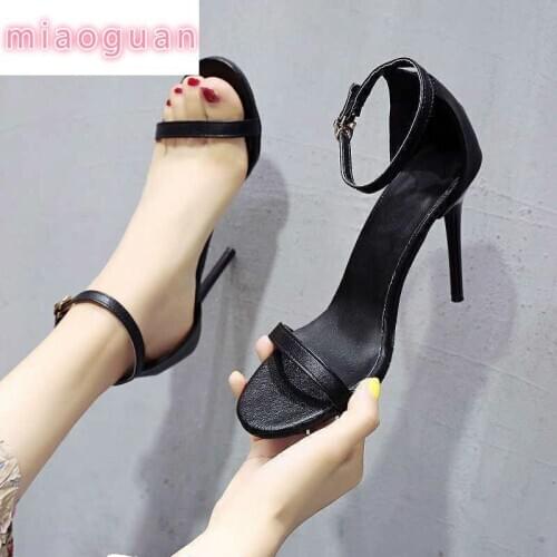 HOT Ankle Strap Heels Women Sandals Summer Shoes Open Toe Chunky High Party Dress Black Sandals Sexy Black Luxury Gladiator
