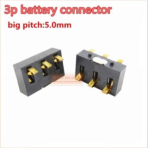 10pcs 3pin spring battery connector Large pitch 5.0mm height 9.25h Column connector Lateral pressure