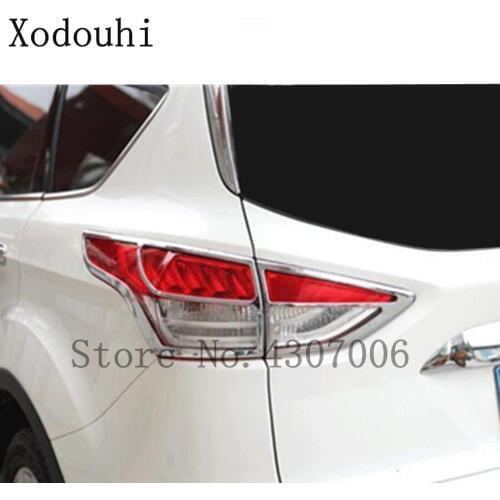For Ford Kuga Escape 2013 2014 2015 2016 Car ABS Chrome Cover Trim Back Tail Rear Light Lamp Frame Parts Molding Protection 4pcs