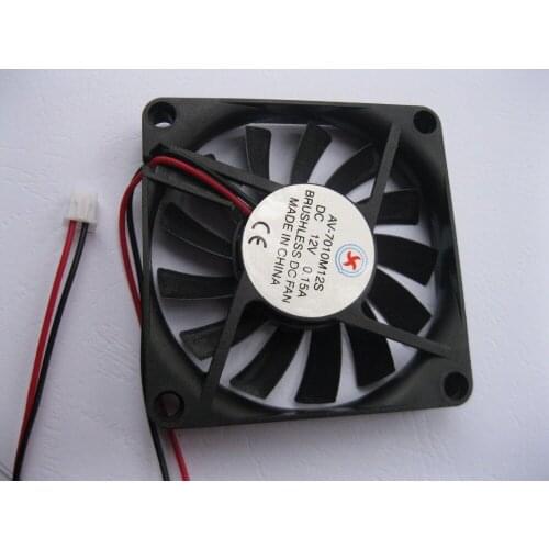 2 Pcs Brushless DC Cooling Fan 13 Blade 7010S 12V 70x70x10mm 2 wire