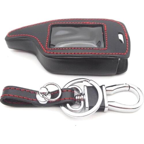 M5 Keychain cover for Scher Khan Magicar 5 6 Leather Case For Scher-khan Magicar M5 M6 Alarm Remote Keychain Cover Protector