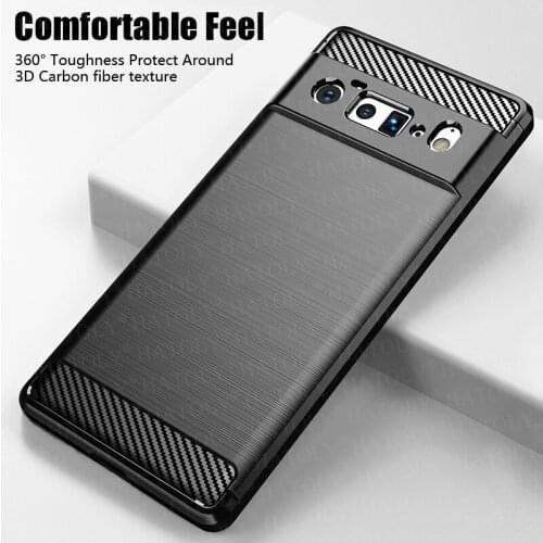 For Google Pixel 6 Pro Case Shockproof Bumper Carbon Fiber Soft Silicone TPU Slim Phone Back Cover For Google Pixel 6 Pro Case