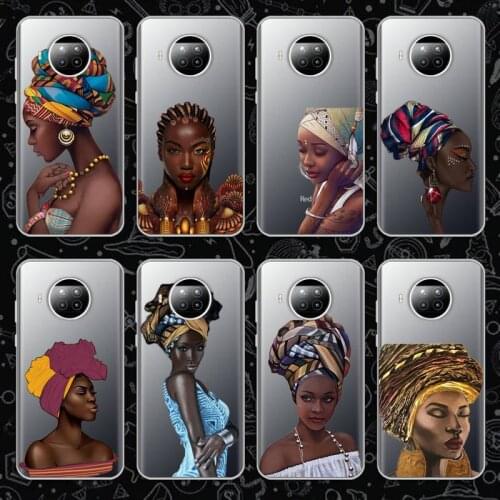 Art African Girl Phone Case Transparent for Xiaomi mi Redmi note 10 t 8 9 pro lite 11 Samsung S 8 9 10 20