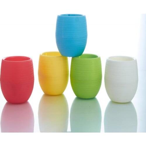1pcs colorful round plastic plant flower pots for home office decoration flower pots in crafts