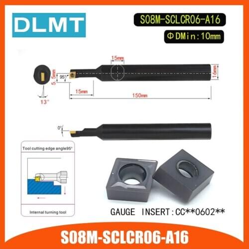 S08M-SCLCR06-A16 95 Degrees Internal Turning Tool Holder For CCMT060204 CCMT060208 Insert Internal Boring Bar Lathe Machine