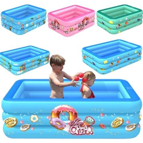Kids inflatable Pool High Quality Child Home Use Paddling Pool Large Size Inflatable Bubble Bottom Square Swimming Pool For Baby