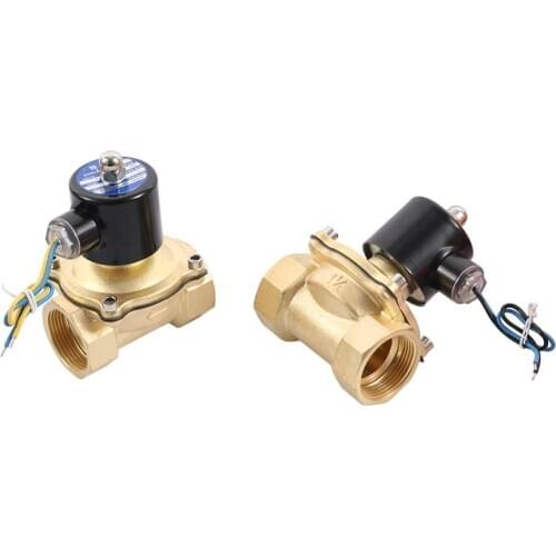 1.25" Female Thread Brass Electric Solenoid Valve DC12V DC24V AC220V Normally Closed Solenoid Valve For Water Oil Air 2W-32