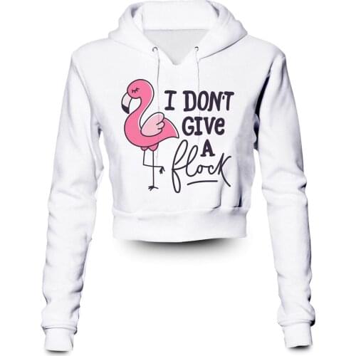 Custom Made IDGAF 3D Sublimation Print Women Clothing Plus Size Crop Hoodies