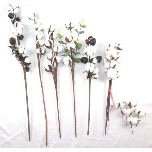 Artificial flowers natural artist dried cotton DIY Wedding birthday gift bouquet halloween wedding christmas new year decoration