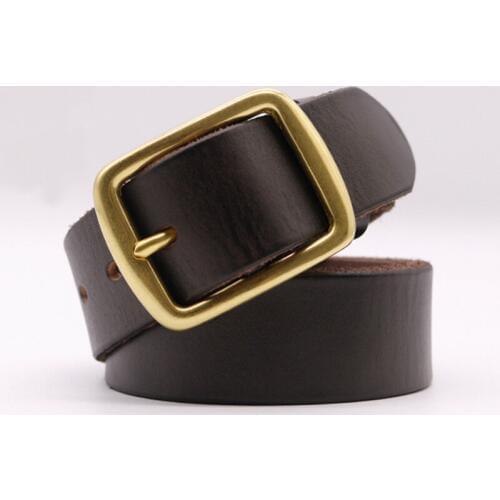 Brown black canvas Belt men Prom jeans accessories Cowboy Genuine Leather Belts copper Pin Buckle mens vintage soft belt