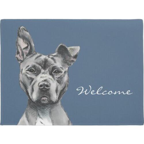 Pit Bull Dog Welcome Doormat Home Decoration Entry Non-slip Door Mat Rubber Washable Floor mat