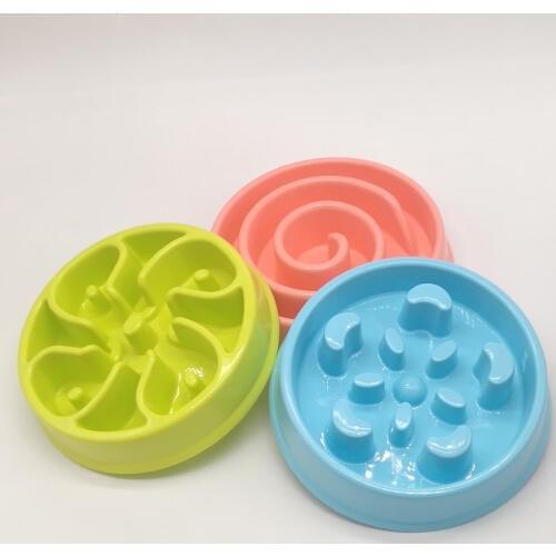 Colorful Bowl Pet Container Dog Dish Pad Food Water Feeder Eat Slow Puppy Cat Pet Exercise Practical Product