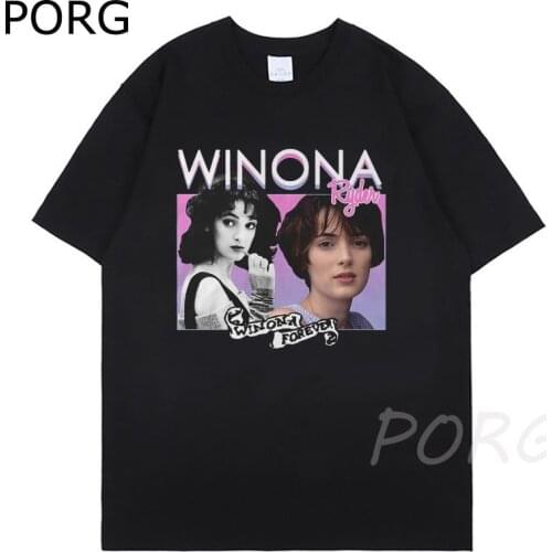 Winona Ryder Cool T Shirt For Men Women Ulzzang Harajuku Aesthetic T-Shirt Streetwear Fashion Unisex Oversized T-shirt Men