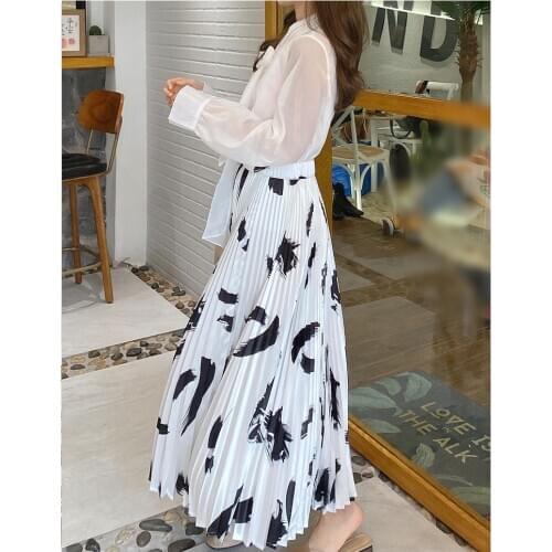 HOT SELLING Miyake fashion print pleated skirt wais skirts IN STOCK