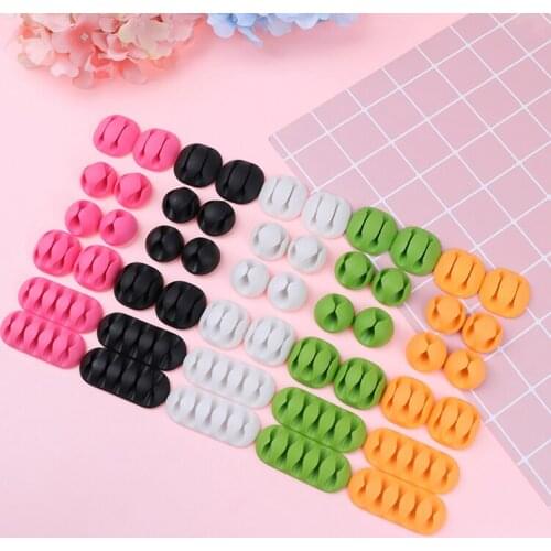 10pcs/set Multifunction Office Desk Cable Organizer Wire Winder Cable Manager Data Line Holder Self Adhesive Cable Storage Clip