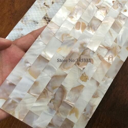 Natural strip shell mosaic tile mother of pearl kitchen backsplash shower background bathroom decoration groutless wallpaper
