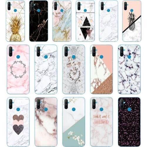 58 Pink white blue marble gift Soft Silicone Tpu Cover phone Case for OPPO A1K A5S A7 AX7 A5 A9 2020 Realme C3 Case