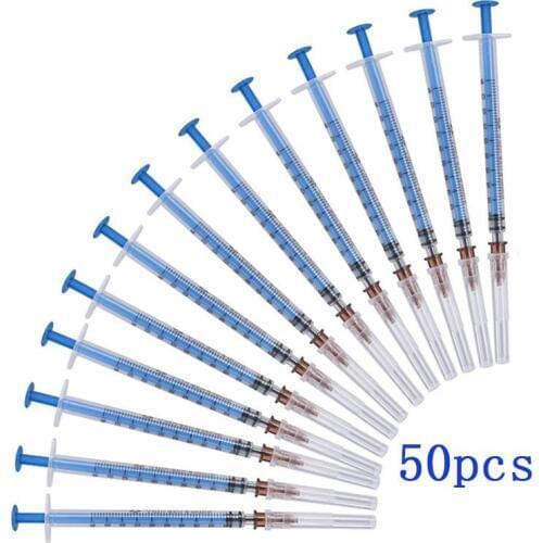 Disposable Plastic Sterile Syringe 1ml Syringe with Needles 1cc Injector for Lab and Industrial Dispensing Adhesives Glue Solder