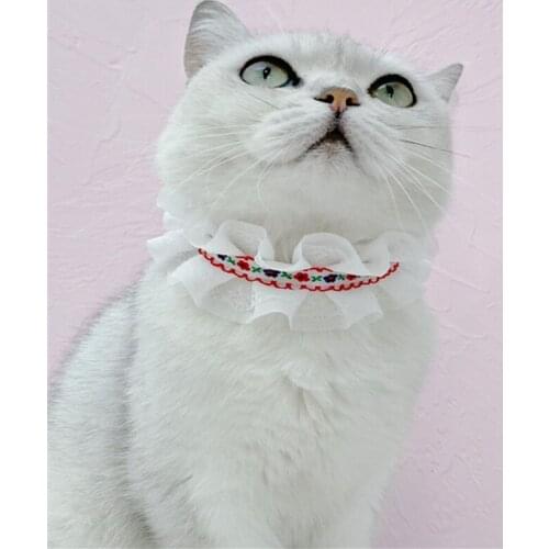 Pet Collar Lace Edge Bib Lolita Cat Dog Headwear Accessory Ethnic Style Princess Adjustable Lovely Neck Strap Decoration