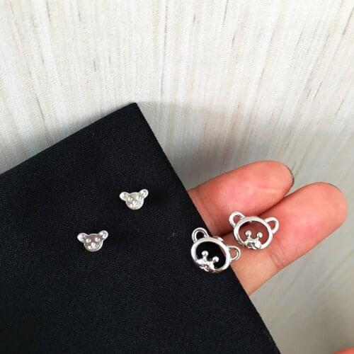 Cute Little Bear Simple Stud Earrings Fashion Cartoon Mini Christmas Earrings