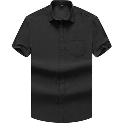 Mens Short Sleeve Big Shirt Large Size 10XL 11XL 12XL 13XL 14XL Business Office Comfortable Summer Lapel White Shirt 8XL 9XL