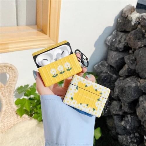Super Cute Girls Daisy Flower Trunk For Apple Airpods 1/2/Pro Case Wireless Bluetooth Headset Case Silicone Protective Cover