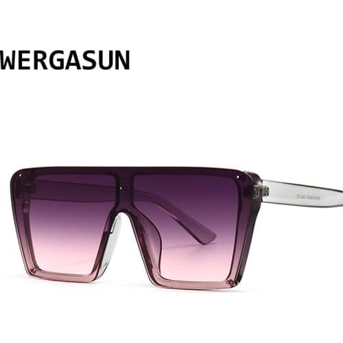 WERGASUN New Woman Sunglasses Trend Big Frame Sunglasses UV400 Driving Classic Sunglasses Glasses Woman