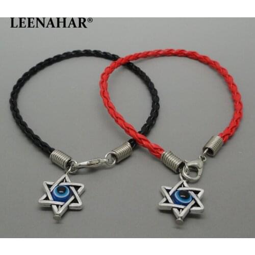 5Pcs Handmade Star Of David Bracelets Judaical Jewelry gifts Lucky Eye charm String for success