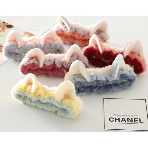 Women Three-Color Circle Cute Three-Dimensional Cat Ears Hair Band Face Wash Makeup Elastic Hair Band Hair Accessories