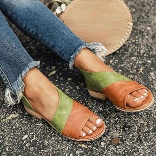 Cover Heel Slip-On Solid Low Heel Solid snake Retro Cozy Sexy 2021 Woman Zapatos De Mujer Shoes Sandals