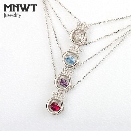 MNWT Women Fashion Elegant Princess Crown Pendant Necklaces Turned Crown Dancing Heart Inlaid Zircon Necklace