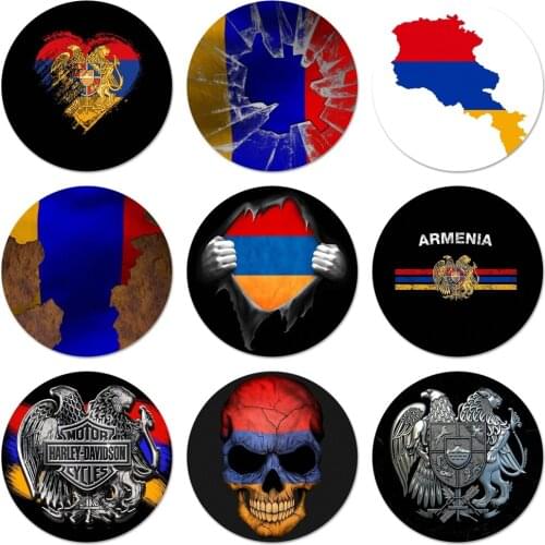 Armenia Flag Icons Pins Badge Decoration Brooches Metal Badges For Clothes Backpack Decoration 58mm
