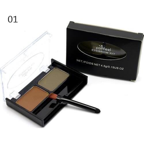 2 Color Eyebrow Cake Makeup Palette Waterproof Black Coffee Gray Eyebrow Powder For Women Eyeshadow Eye Brow With Brush