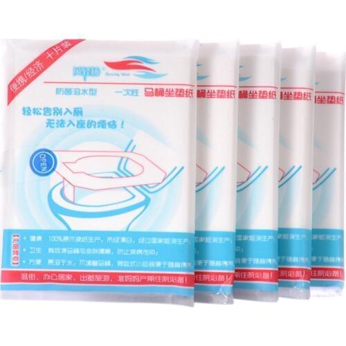 50Pcs/Pack Disposable Toilet Seat Cover Mat Waterproof Toilet Paper Pad For Travel/Camping Bathroom Accessiories
