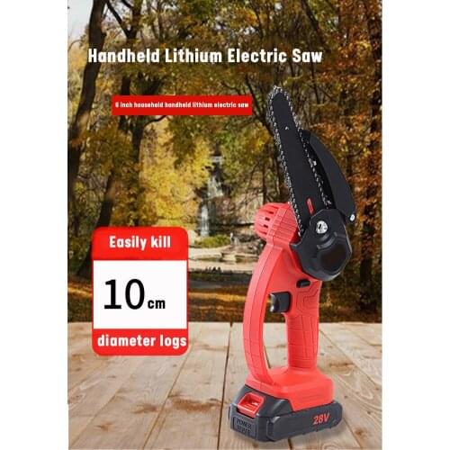 6 Inch Electric Chain Saw with Battery Garden Pruning Logging Saw Woodworking Power Tools One-handed Wood Cutting Chainsaw