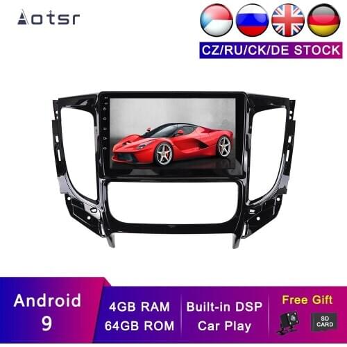 AOTSR Android 9 Car Player For Mitsubishi Pajero 2016 2017 2018 Head Unit GPS Navi Tape Recorder Build in DSP Carplay 4+64G